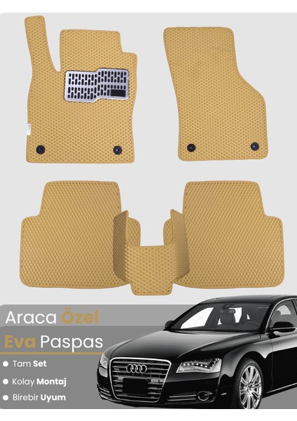 Audi A8 (2009-2017) Uyumlu Eva Paspas Tam Set–araca Özel,su Geçirmez,hızlı ve Kolay Montaj