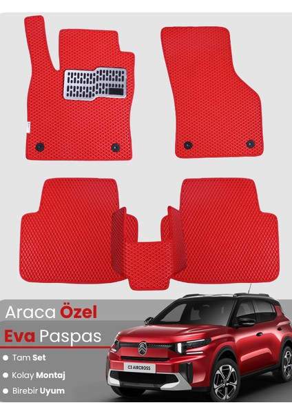 Citroen C3 Aircross (2017-2025) Uyumlu Eva Paspas Tam Set–araca Özel,su Geçirmez,kolay Montaj