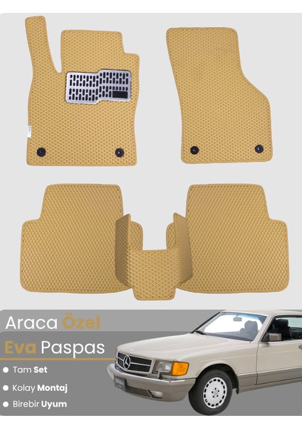 Mercedes Benz Sel (1979-1991) Uyumlu Eva Paspas Tam Set – Araca Özel Tasarım, Su Geçirmez