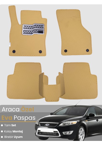 Ford Mondeo (2007-2014) Uyumlu Eva Paspas Tam Set–araca Özel,su Geçirmez,kolay Montaj