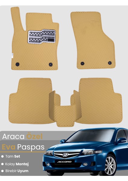 Honda Accord (2002-2007) Uyumlu Eva Paspas Tam Set–araca Özel,su Geçirmez,kolay Montaj