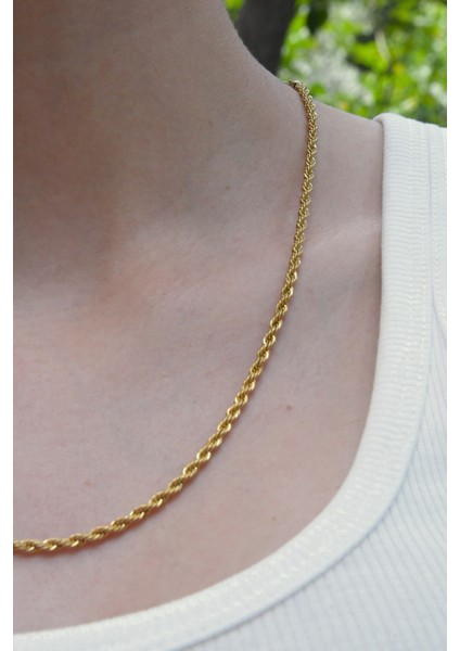 Burgu Model Unisex Çelik Zincir Kolye 3 mm