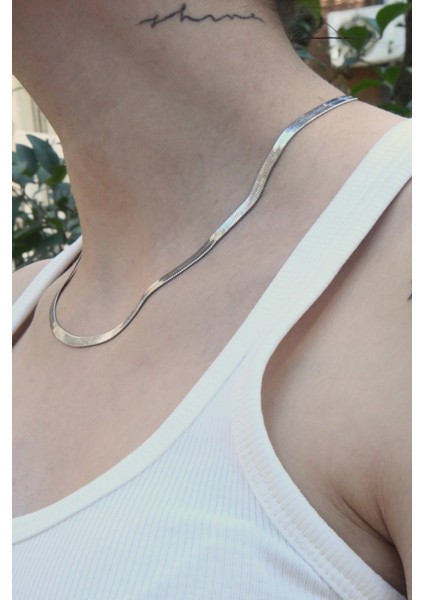 Italyan Ezme Model Unisex Çelik Zincir Kolye 4 mm fiyatları