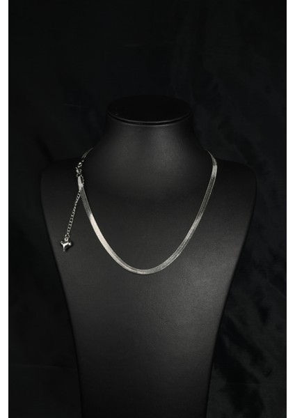 Italyan Ezme Model Unisex Çelik Zincir Kolye 4 mm modelleri