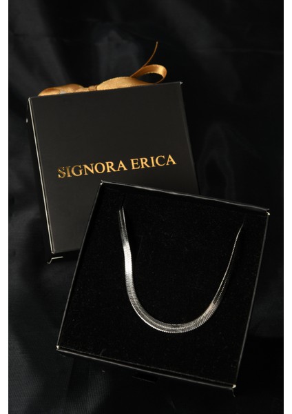 Italyan Ezme Model Unisex Çelik Zincir Kolye 4 mm indirimleri