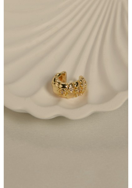 Yılan Derisi Desenli Üzeri Taşlı Çelik Görünümlü Xp Earcuff fırsatları