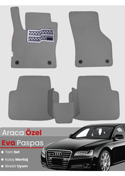 Audi A8 (2009-2017) Uyumlu Eva Paspas Tam Set–araca Özel,su Geçirmez,hızlı ve Kolay Montaj