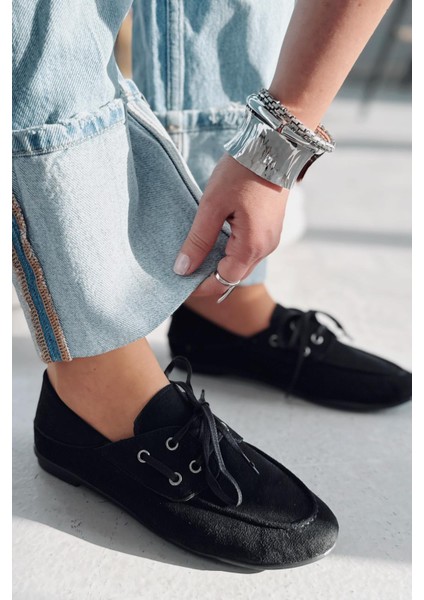 Maltra Kadın Oxford Ayakkabı Siyah Süet modelleri