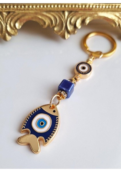 Hediyelik Nazar Boncuklu Şans Balık Anahtarlık - Adet Fiyatı fiyatları