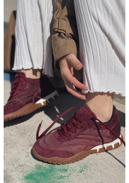 Romine Paraşüt Kumaş Bordo Kadın Spor Ayakkabı fiyatları