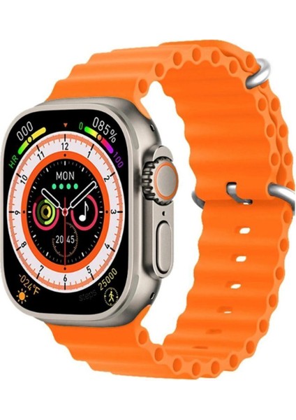 Turuncu Ultra Akıllı Saat, iPhone Uyumlu, Konuşma Özellikli, Şık ve Fonksiyonel Ürün