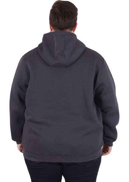 Büyük Beden Unisex Kapüşonlu 3ip Sweat 11701 Fume modelleri