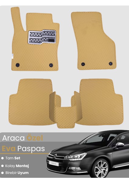 Citroen C5 (2008-2017) Uyumlu Eva Paspas Tam Set–araca Özel,su Geçirmez,hızlı ve Kolay Montaj