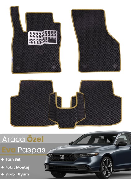 Honda Accord (2018-2024) Uyumlu Eva Paspas Tam Set–araca Özel,su Geçirmez,kolay Montaj
