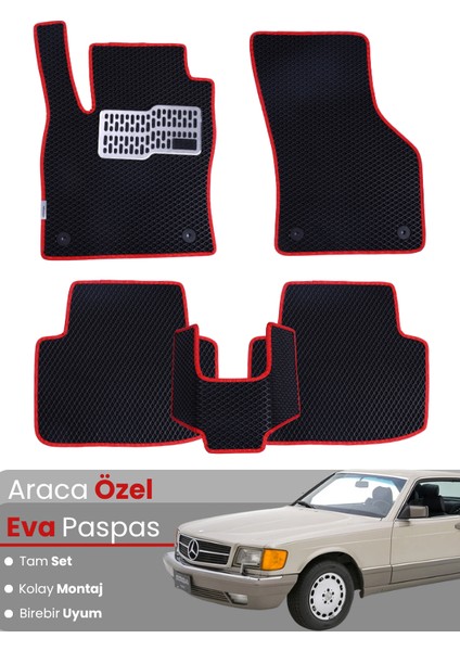 Mercedes Benz Sel (1979-1991) Uyumlu Eva Paspas Tam Set – Araca Özel Tasarım, Su Geçirmez