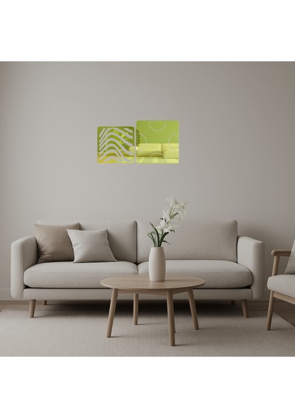 Minimalist Çizgiler Iç Mekan Dekoratif Altın Aynalı Tablo - BRF17667-2371