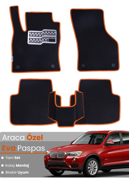 Bmw X3 E83 (2003-2010) Uyumlu Eva Paspas Tam Set–araca Özel,su Geçirmez,hızlı ve Kolay Montaj