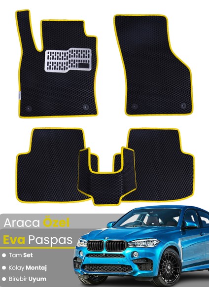 Bmw X6 E71 (2008-2014) Uyumlu Eva Paspas Tam Set–araca Özel,su Geçirmez,hızlı ve Kolay Montaj