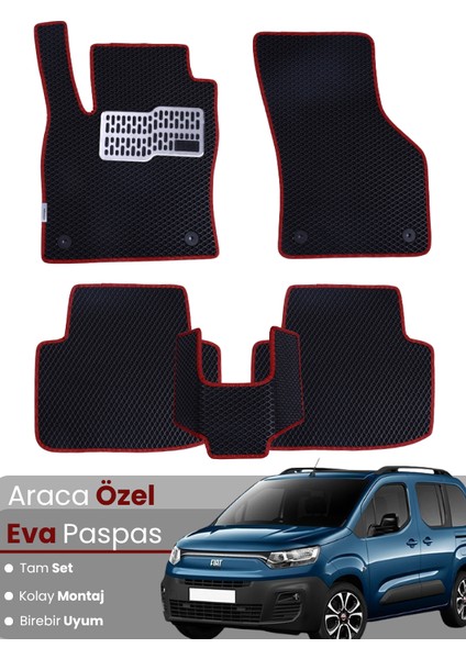 Fiat Doblo (2022-2025) Uyumlu Eva Paspas Tam Set–araca Özel,su Geçirmez,kolay Montaj