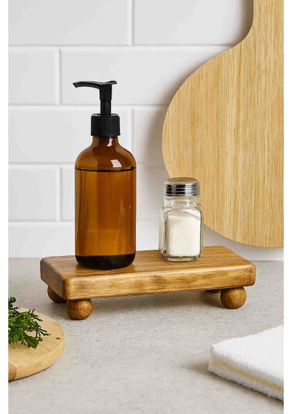 Doğal Ahşap Sabunluk ve Yağdanlık Altlığı | Dekoratif Ayaklı Stand 22X9 cm fiyatları