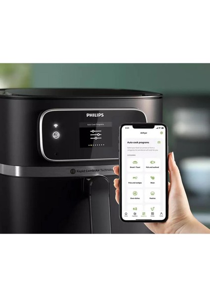 Geniş Hacimli 8,3l Çok Fonksiyonlu Uzaktan Bağlantılı Ultra Premium Airfryer Siyah indirimleri