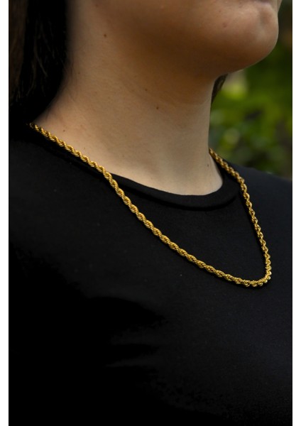 Burgu Model Unisex Çelik Zincir Kolye 4 mm