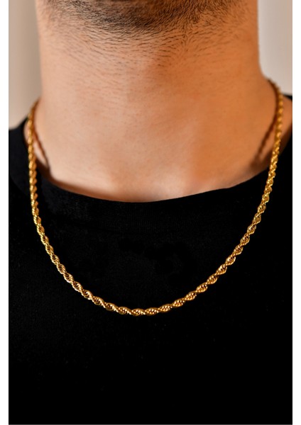 Burgu Model Unisex Çelik Zincir Kolye 4 mm modelleri