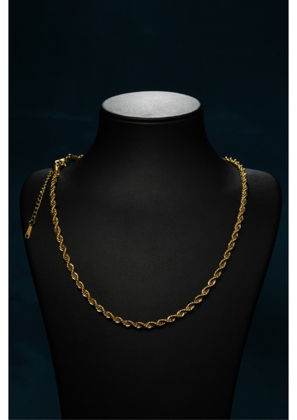 Burgu Model Unisex Çelik Zincir Kolye 4 mm indirimleri