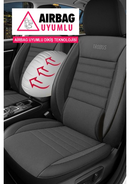 Volkswagen Lupo 1998–2005 Saren Serisi Oto Koltuk Kılıfı 5’li Set – Airbag & Kolçak Uyumlu, 3 Katman, Pike+Lakost+Deri Füme fırsatları