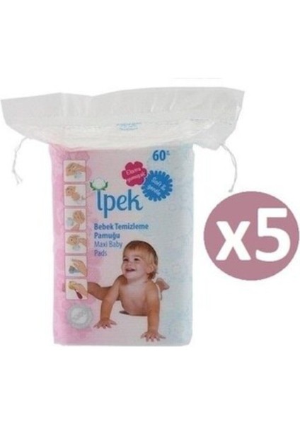 Ipek Maxi Bebek Temizleme Pamugu 60 Li 5 Adet