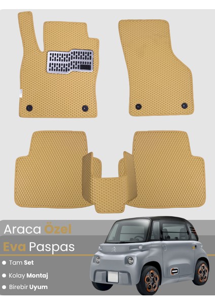 Citroen Ami (2020-2025) Uyumlu Eva Paspas Tam Set–araca Özel,su Geçirmez,kolay Montaj