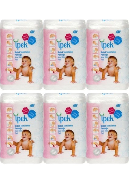 Ipek Bebek Temizleme Pamuğu 6X60
