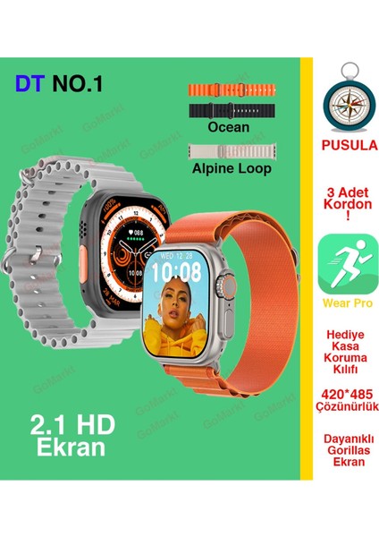 Gri Akıllı Saat 8 Dt No 1, Şık ve Fonksiyonel Tasarım indirimleri