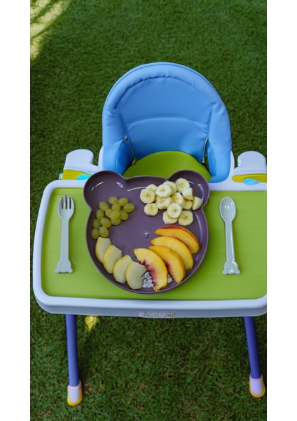 Mor Bebek Çocuk Alıştırma, Atıştırma Mama Tabağı Çatal Kaşık fırsatları