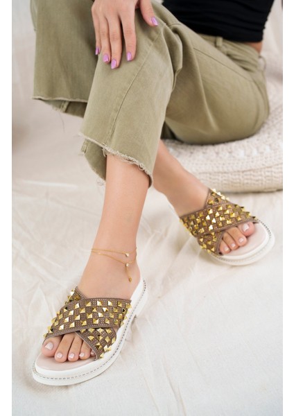 Sharone Anatomik Ortopedik Taşlı Günlük Kadın Terlik modelleri