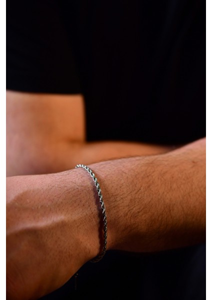 Burgu Model Unisex Çelik Zincir Bileklik 3 mm