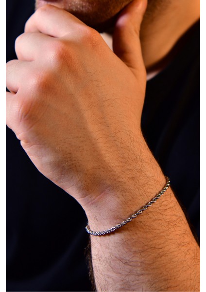 Burgu Model Unisex Çelik Zincir Bileklik 3 mm fiyatları