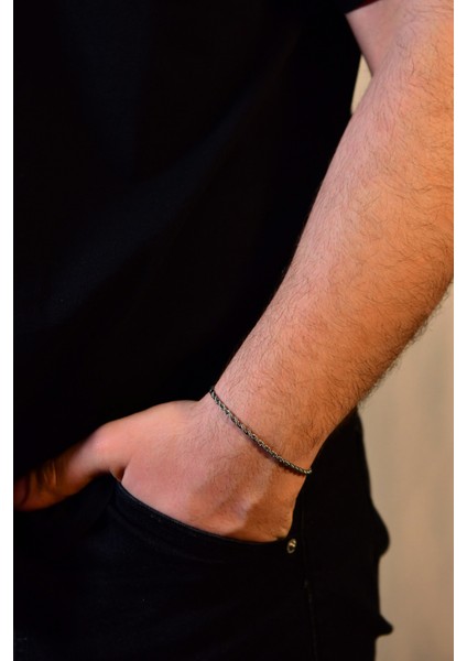 Burgu Model Unisex Çelik Zincir Bileklik 3 mm modelleri