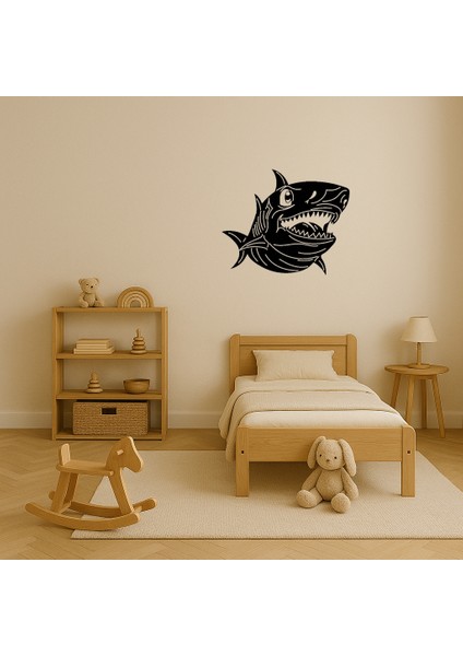 Eğlenceli Köpekbalığı Tasarımlı Mdf Duvar Tablosu - BRF12503-9974 modelleri