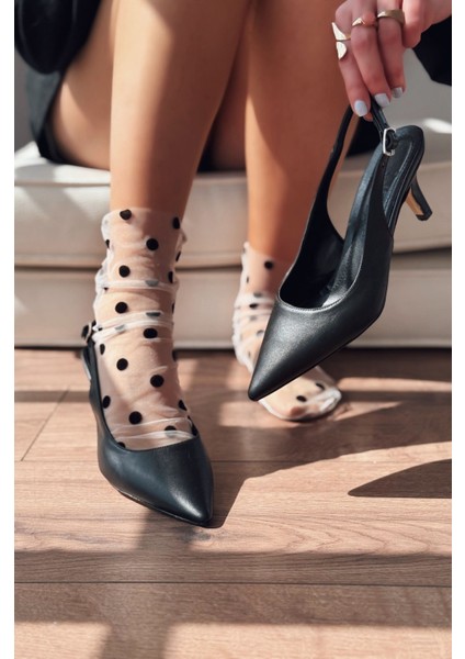 Teylor Siyah Ince Topuklu Kadın Ayakkabı modelleri