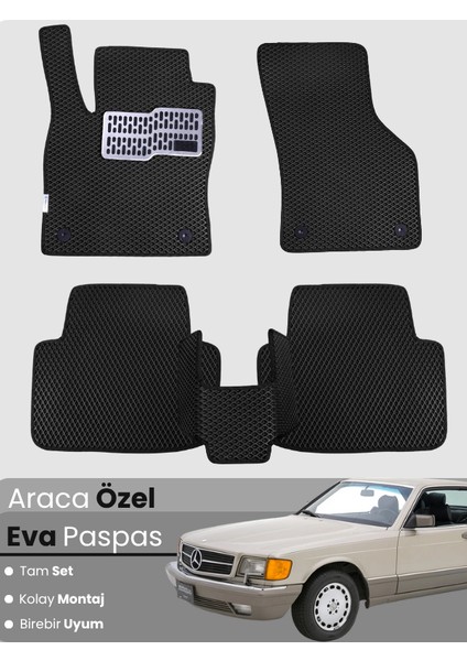 Mercedes Benz Sel (1979-1991) Uyumlu Eva Paspas Tam Set – Araca Özel Tasarım, Su Geçirmez