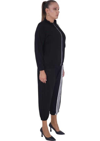 Kadın Büyük Beden Beyaz Şeritli Alt Üst Spor Şık Pamuk Takım fiyatları