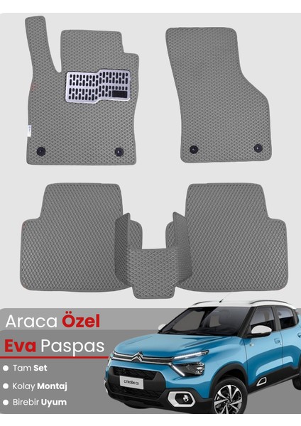 Citroen C3 (2017-2025) Uyumlu Eva Paspas Tam Set–araca Özel,su Geçirmez,hızlı ve Kolay Montaj