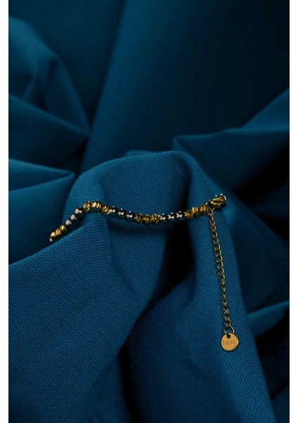 3'lü Küre Taşlı Dorika Model Kadın Çelik Bileklik modelleri