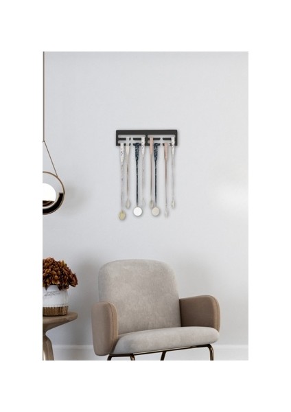 Madalya Askılığı Hediyelik Sade Tasarımlı Metal Madalya Askısı Siyah ve Beyaz 10X30 cm fiyatları