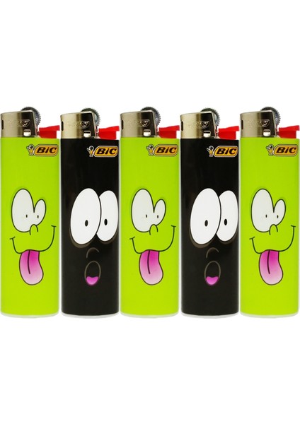 Taşlı Çakmak 5 Adet, Slim, Emoji Temalı