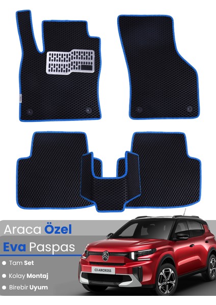 Citroen C3 Aircross (2017-2025) Uyumlu Eva Paspas Tam Set–araca Özel,su Geçirmez,kolay Montaj