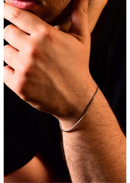 Yılan Model Unisex Çelik Zincir Bileklik
