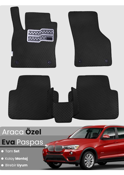 Bmw X3 E83 (2003-2010) Uyumlu Eva Paspas Tam Set–araca Özel,su Geçirmez,hızlı ve Kolay Montaj