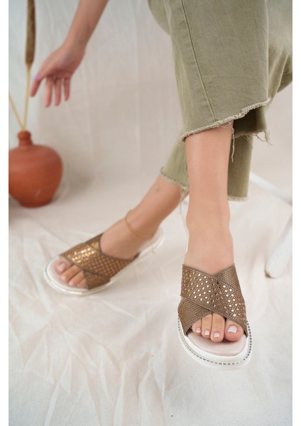 Sharone Anatomik Ortopedik Taşlı Günlük Kadın Terlik